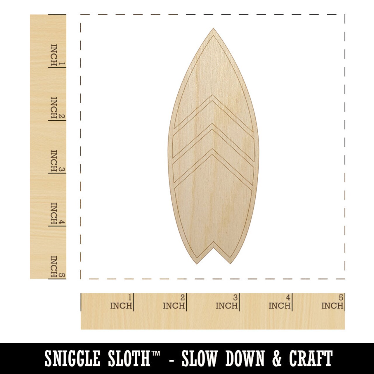 Stylish Surfboard Unfinished Wood Shape Piece Cutout for DIY Craft Projects